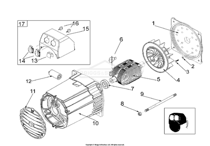 Alternator Diagram and Parts List for 1594-3  Briggs and Stratton Generator
